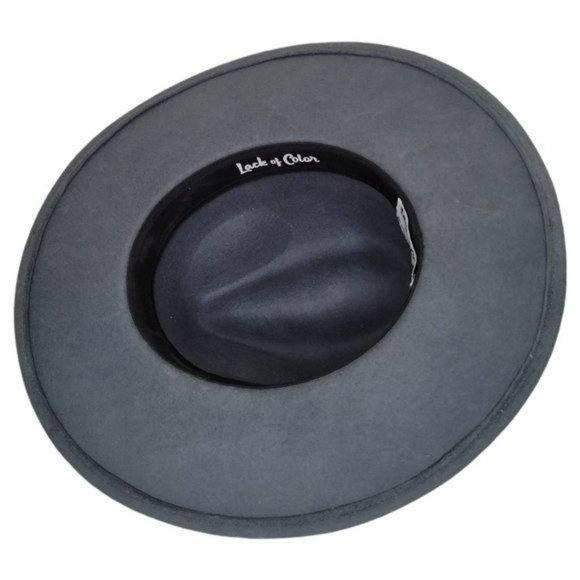 LACK OF COLOR Free People Charcoal Gray Australian Wool Fedora Rancher - Picture 8 of 9